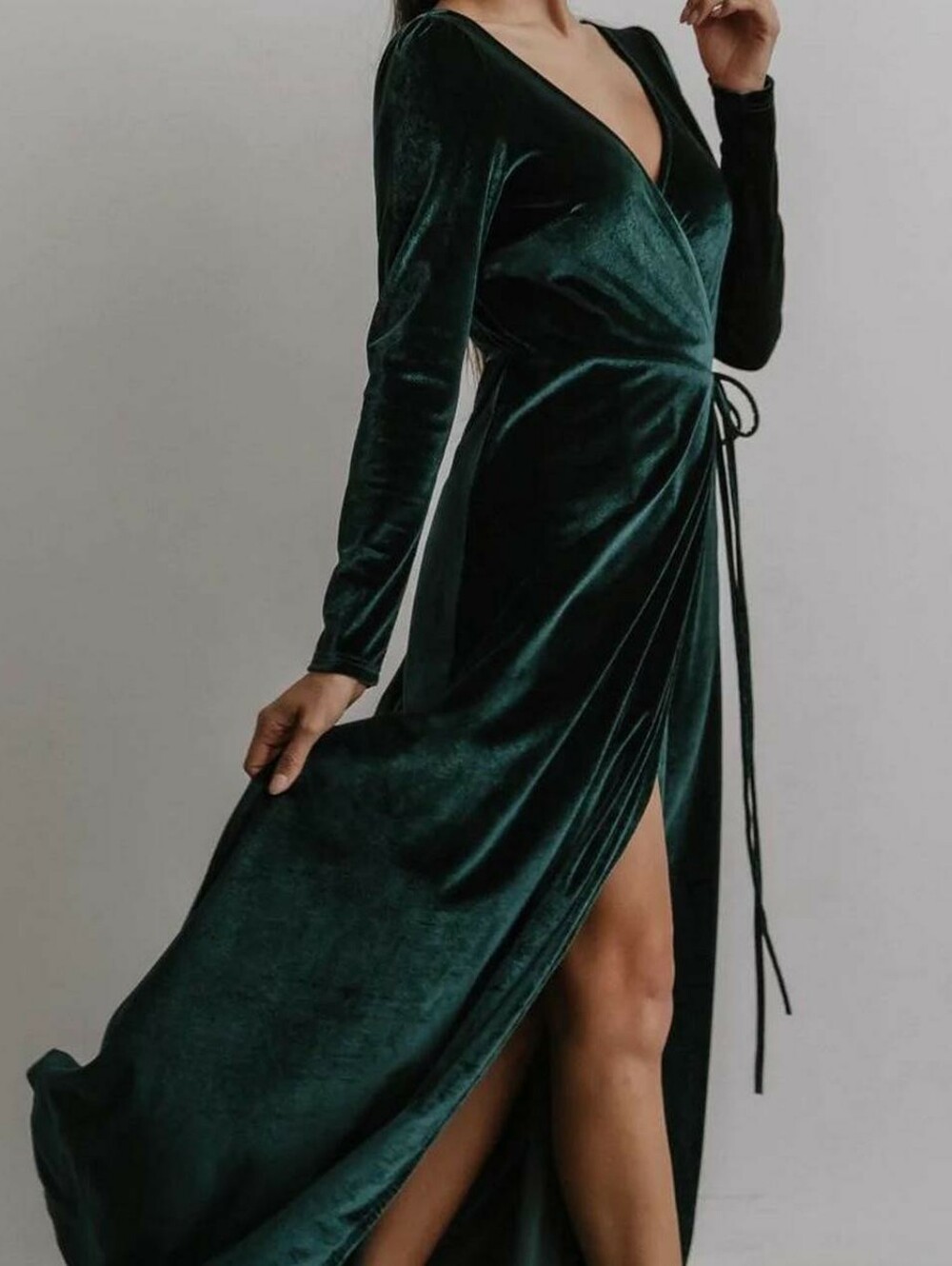 Baltic Born Esmeralda Velvet Wrap Dress Emerald